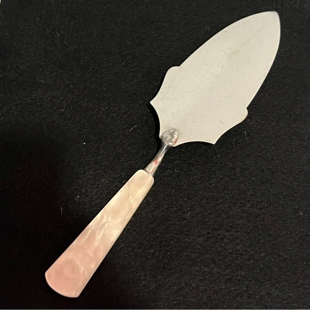 Vintage Faux Mother of Pearl Fork Knife and Pie Server Set